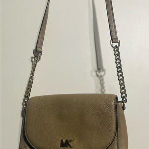 Michael Kors Beige Crossbody Bag with Chain Strap